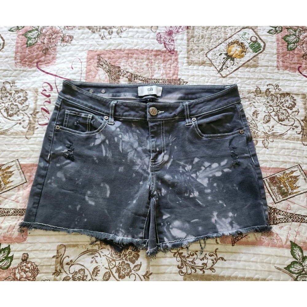 Cabi Womens Cut Off Denim Shorts Mid-Rise Pockets Size 4